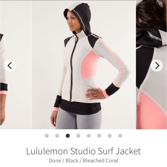 Lululemon Studio Surf Jacket Black/Gray/Pink (Dune/Black/Bleached Coral) -size 8 - Picture 14 of 15